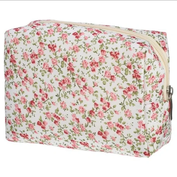 Pink & Green Floral Cosmetic Bag - Picture 2 of 8